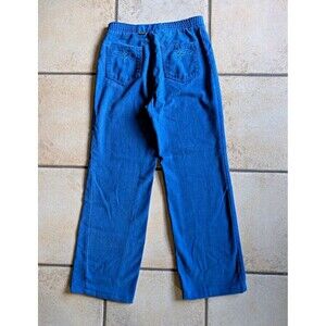 Vintage Dittos 70s Women's 28" High Rise Blue Twill Embroidered Pants Western